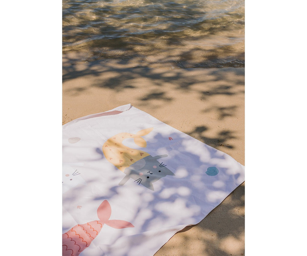 Toalla Playa Microfibra Personalizable Monnëka Mermaid Cats