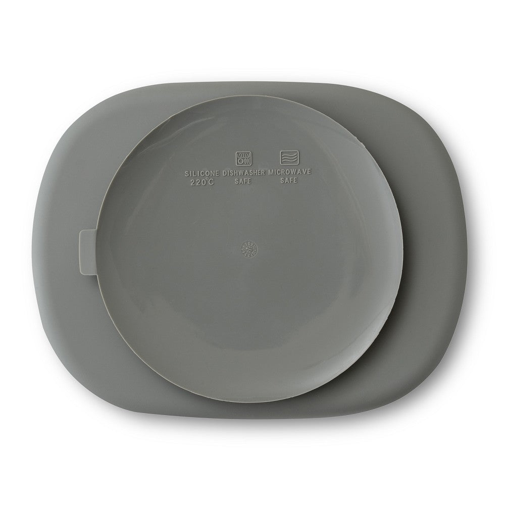 Plato compartimentado de silicona Interbaby con tapa y ventosa