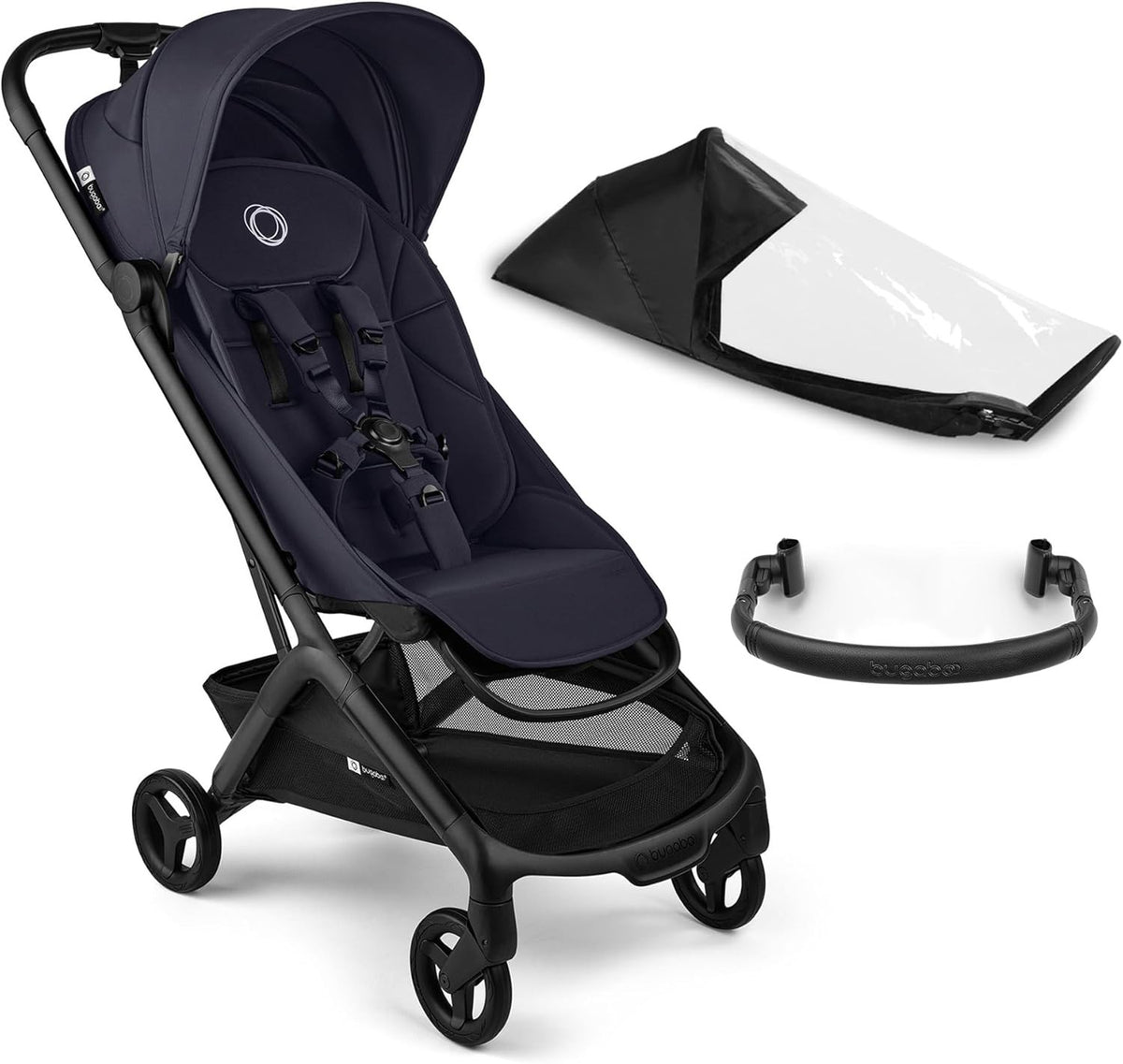 Silla paseo Bugaboo Butterfly 2 con plástico lluvia barra apoyabrazos