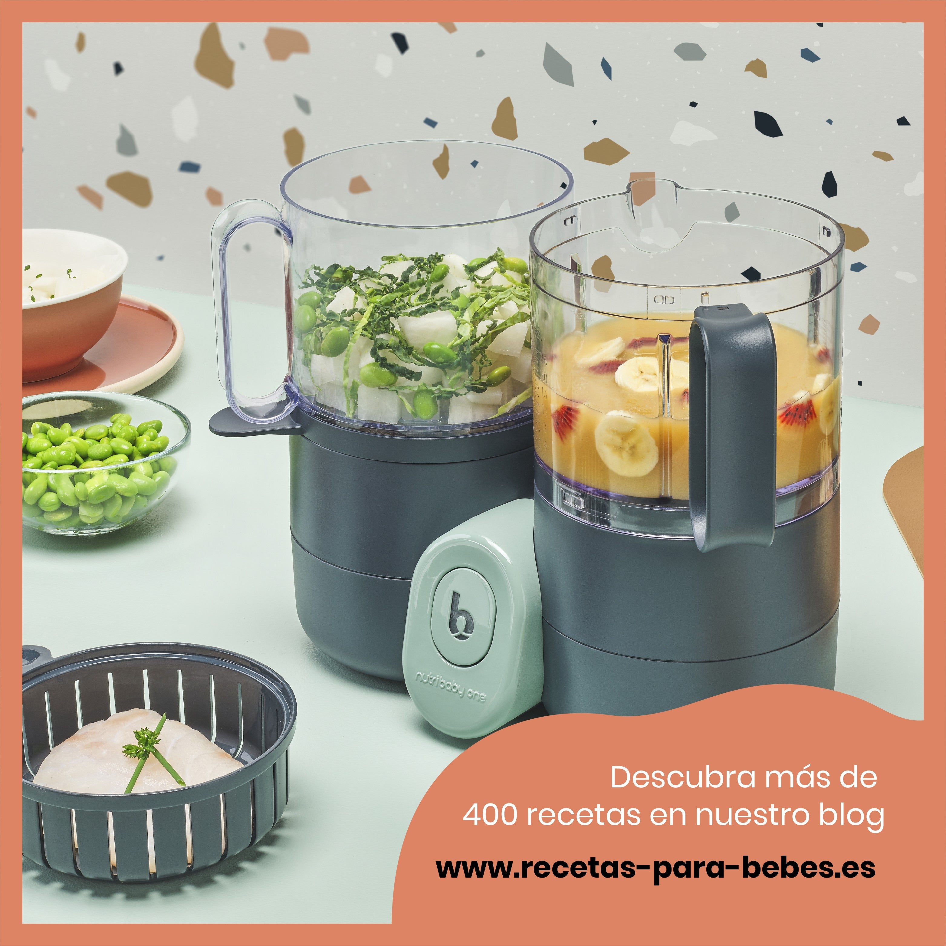 Robot de cocina Babymoov Nutribaby ONE batidora y vaporera