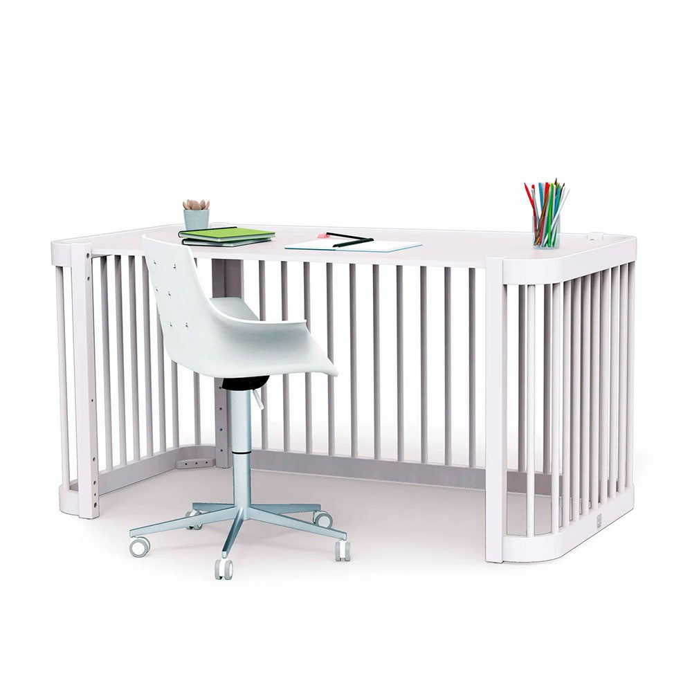 Minicuna, cuna, cama, escritorio 4 en 1 Alondra Crea Tre Bianco