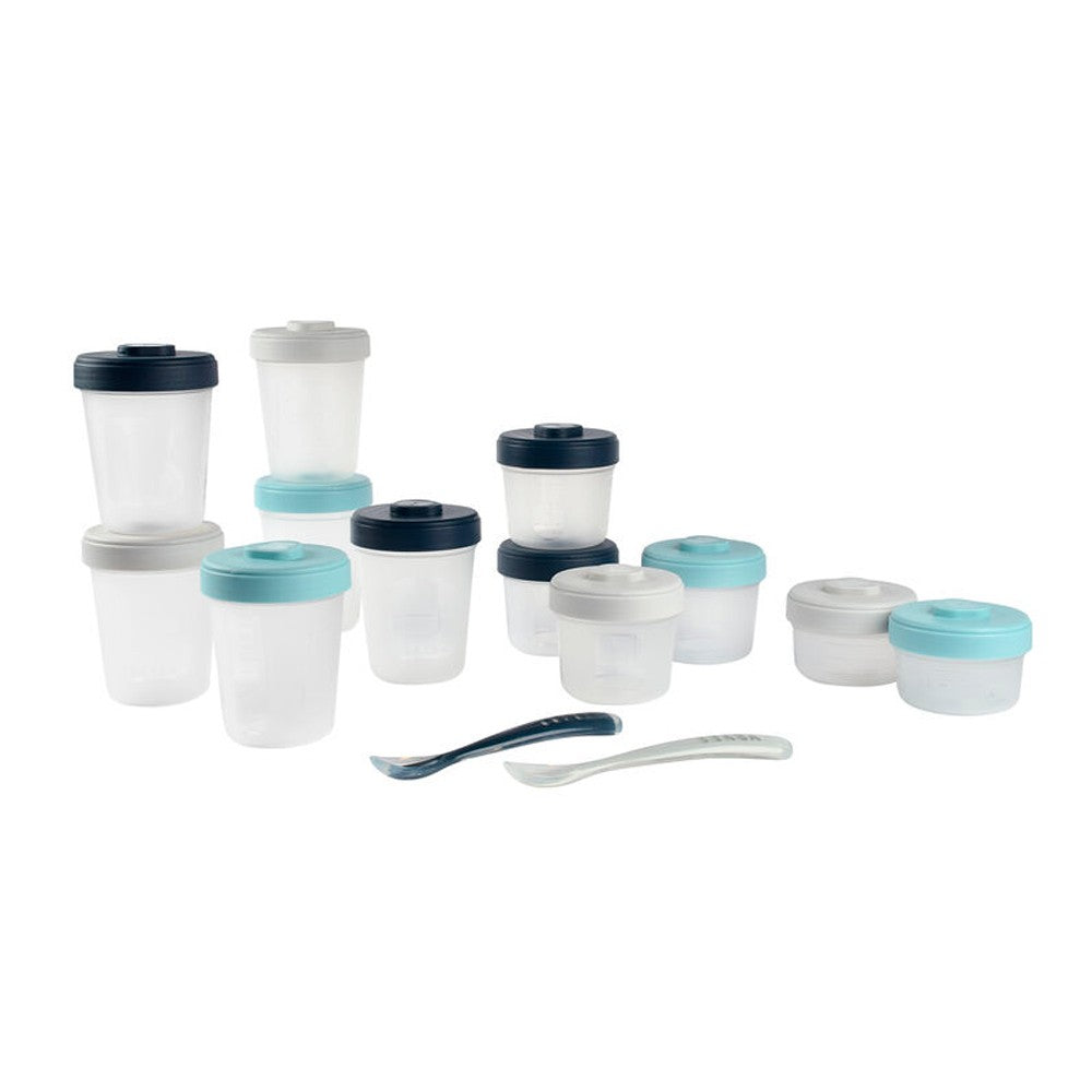 Set de 12 Tarritos Comida Beaba y 2 cucharas de silicona