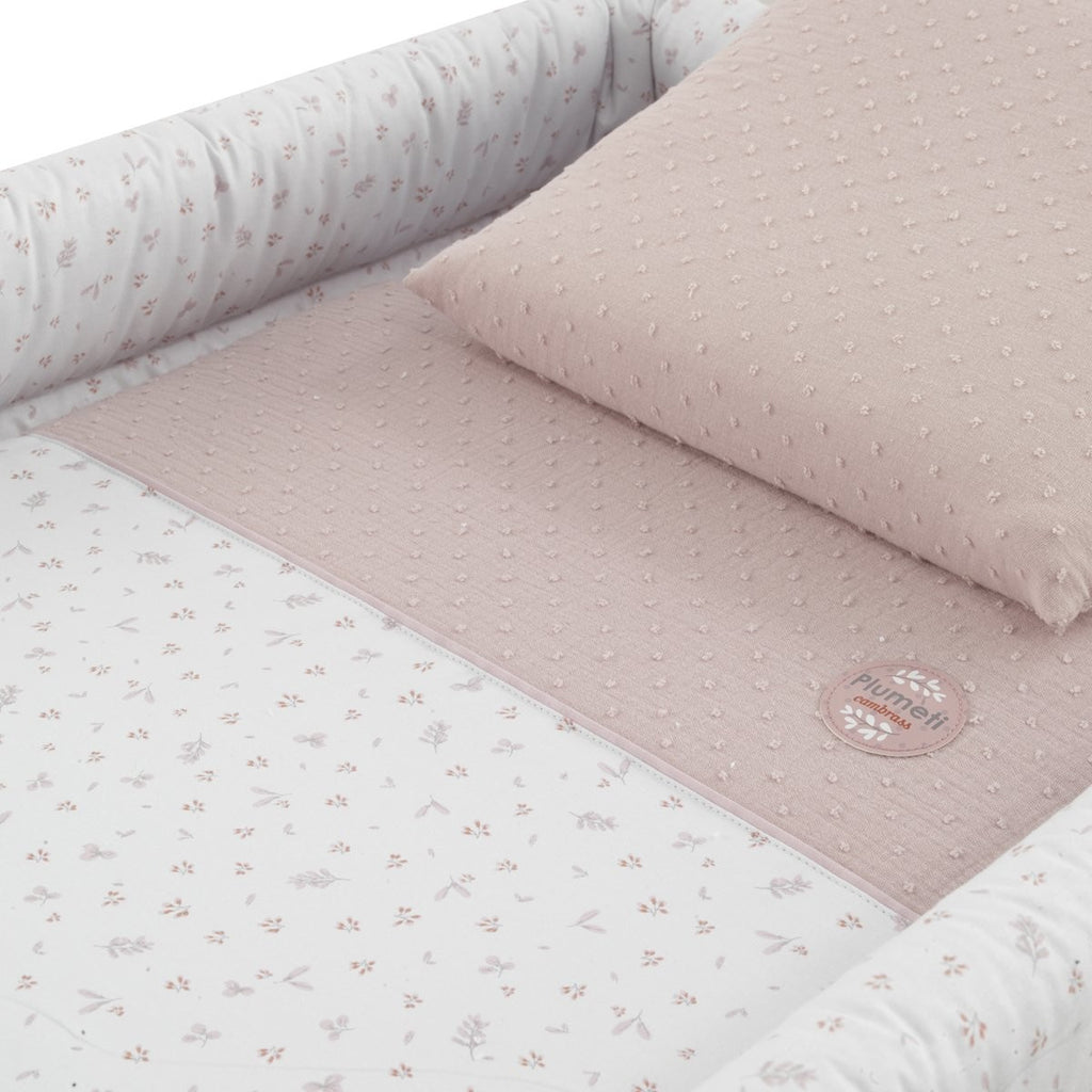 Minicuna tijera madera blanca Cambrass Plumeti