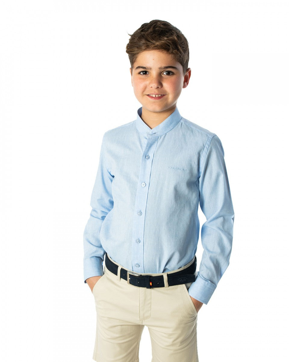 Camisa Spagnolo cuello mao lino liso 4600