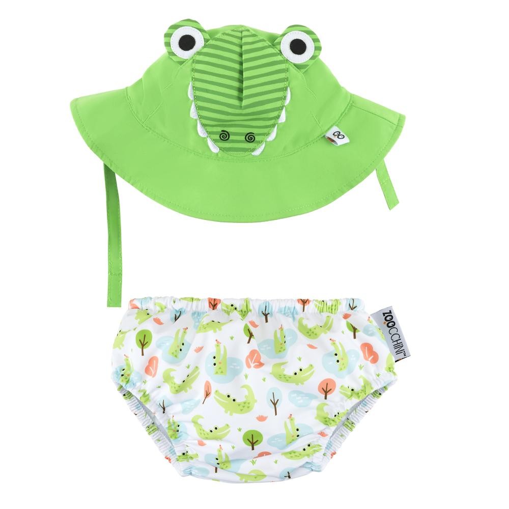 Bañador pañal y gorro Zoocchini Cocodrilo