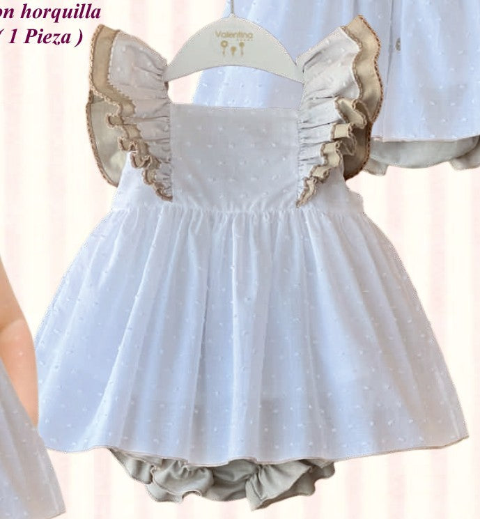 Vestido y braguita Valentina Monet arena
