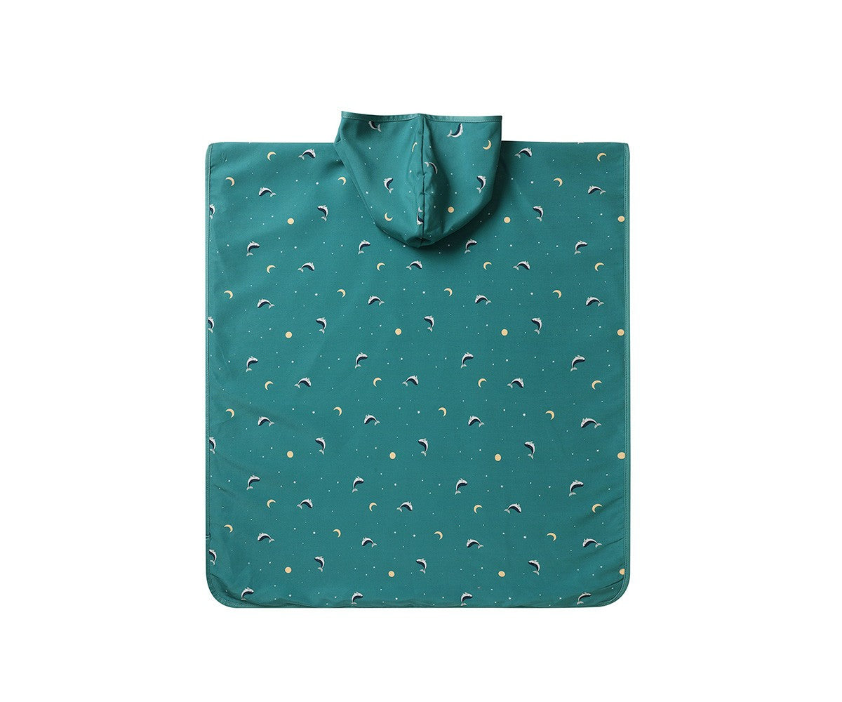 Poncho Monnëka Whale Teal