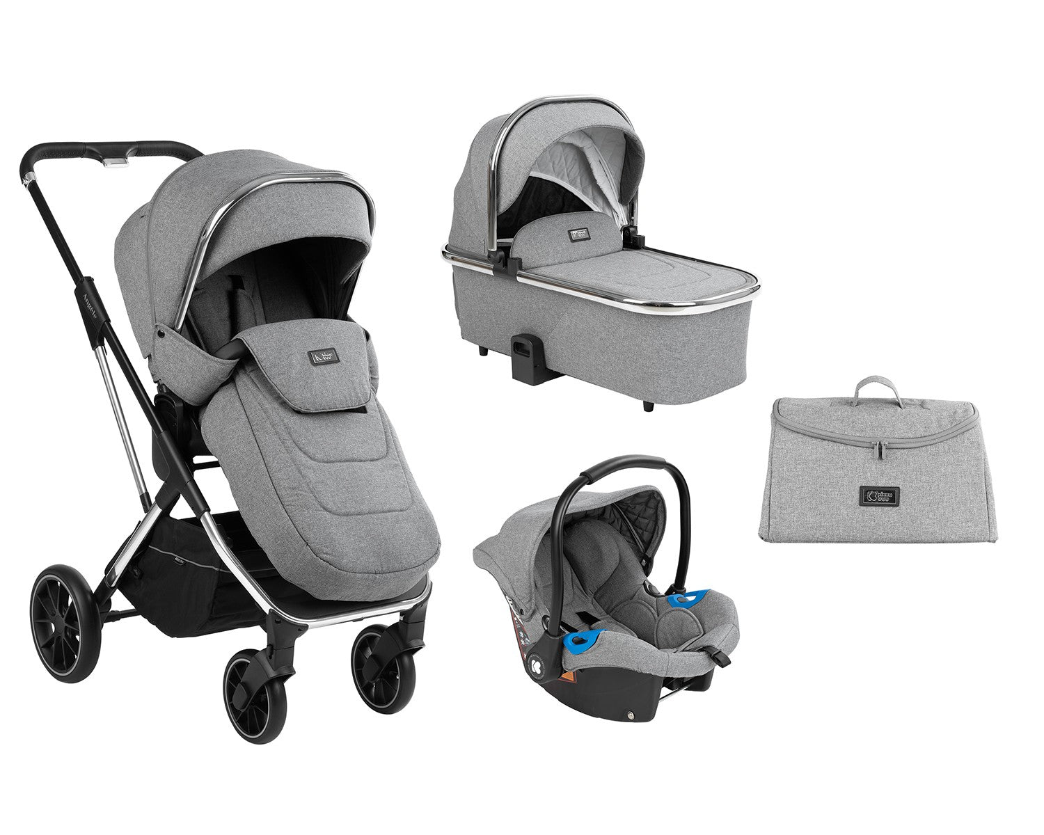 Cochecito Trio KikkaBoo ANGELE con bolso