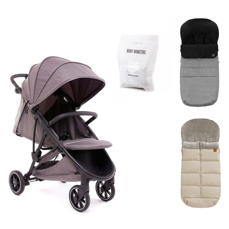 PACK Silla Paseo Baby Monsters Alaska con saco y burbuja de lluvia