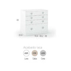 Cómoda Lacada 4 cajones Ros Mini SOFT