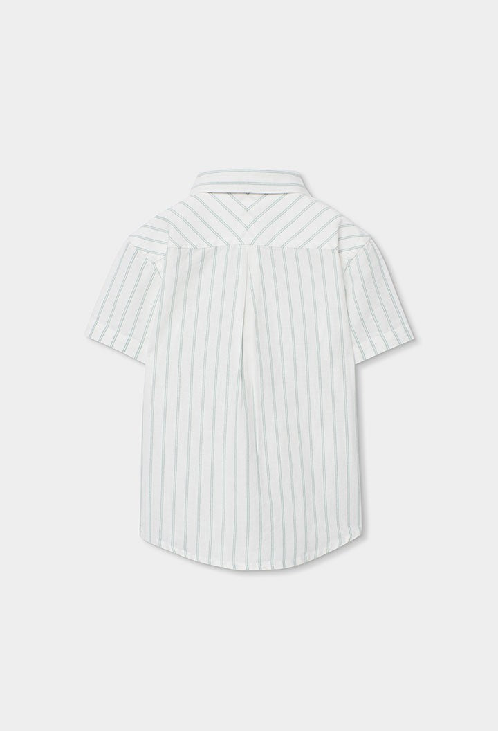 Camisa Boboli de lino listado vertical
