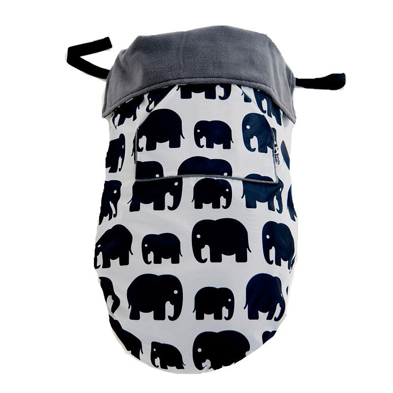 Cobertor porteo polar Bundlebean Grey Elephants