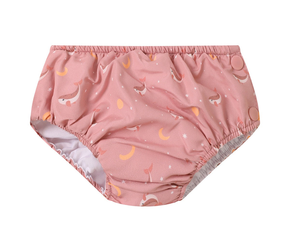 Bañador Pañal Monnëka Volantes Whale Pink
