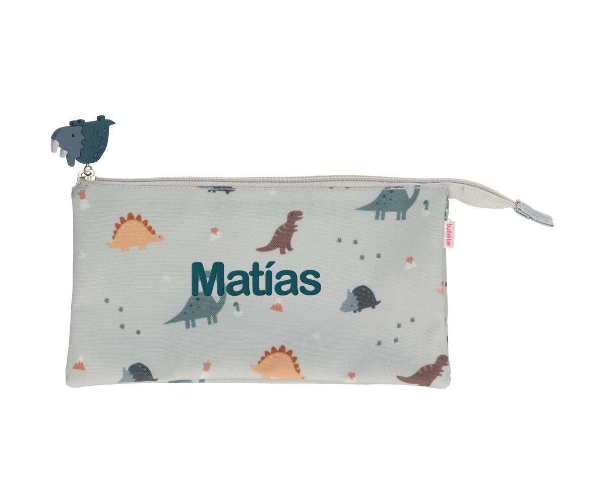 Estuche 3 Compartimentos Tutete Dinos World Personalizable