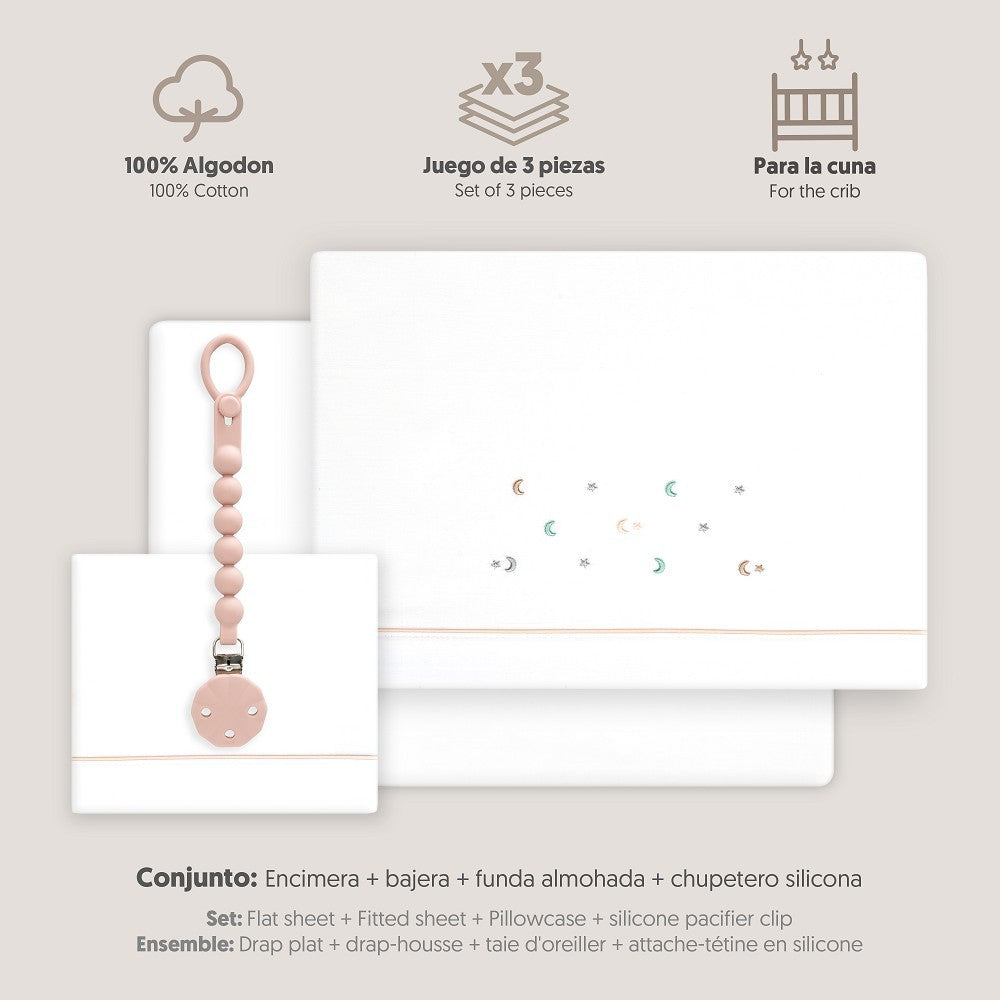 Triptico Cuna Estrella multicolor Luna+ Broche Interbaby