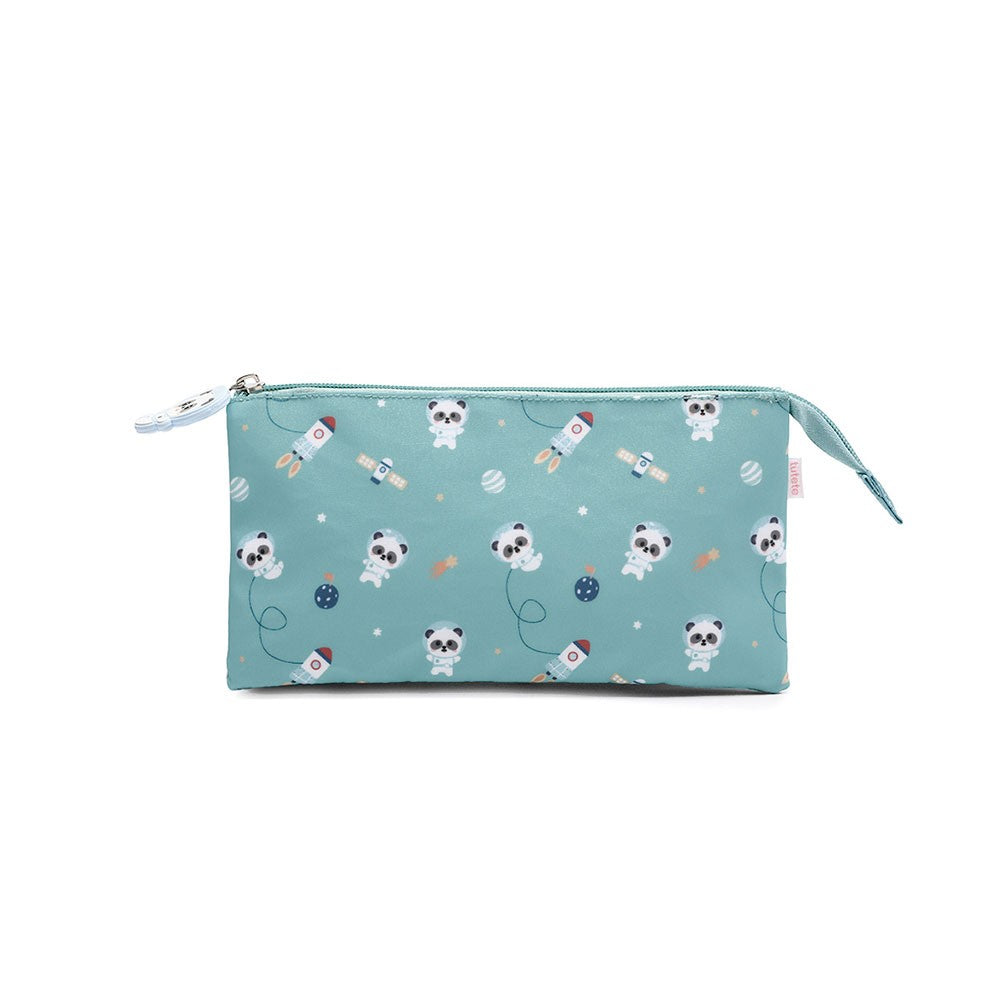 Estuche 3 compartimentos Tutete Pandas in Space Personalizable