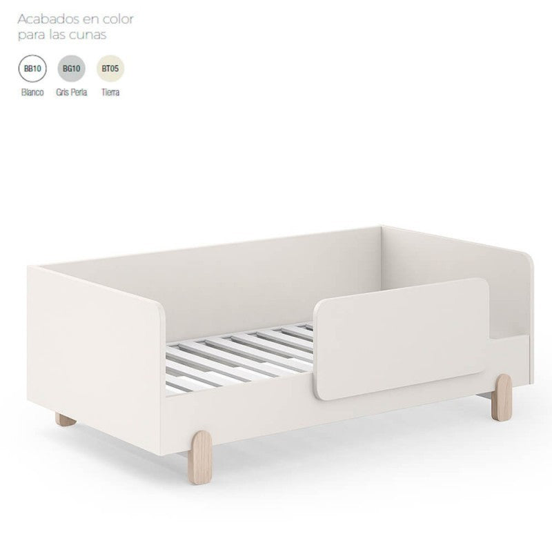 Cuna Evolutiva Ros Mini ELEMENTAL 140x70 con barandilla abatible