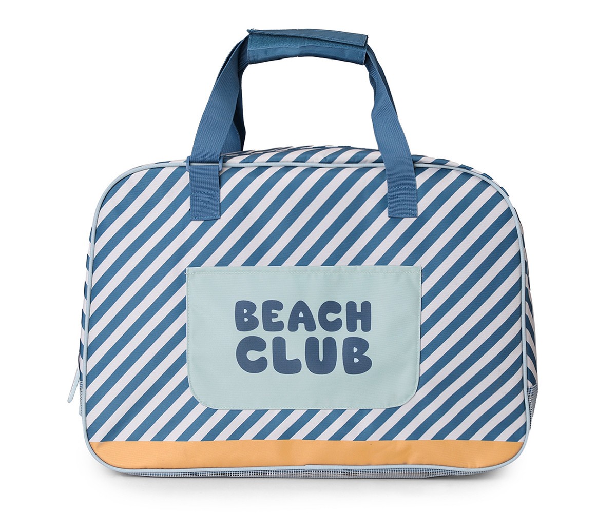 Bolso de Playa con Rejilla Personalizable Monnëka Stripes Blues & Beyond