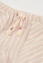 Bermudas Boboli en lino listada