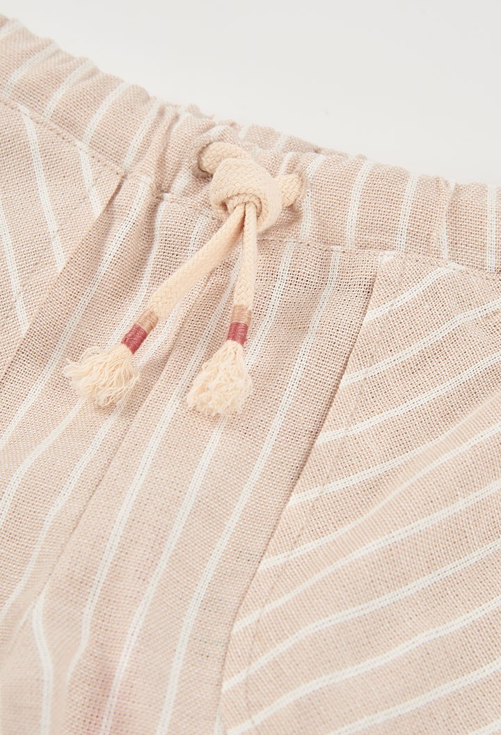 Bermudas Boboli en lino listada