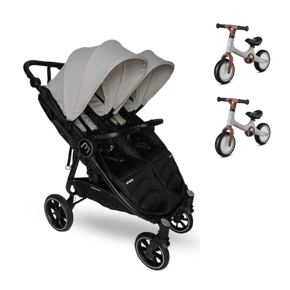 Silla Gemelar Baby Monsters Easy Twin 4 con 2 bici
