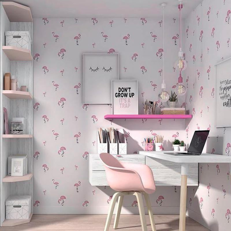 Papel Pintado Ros Mood Flamingos