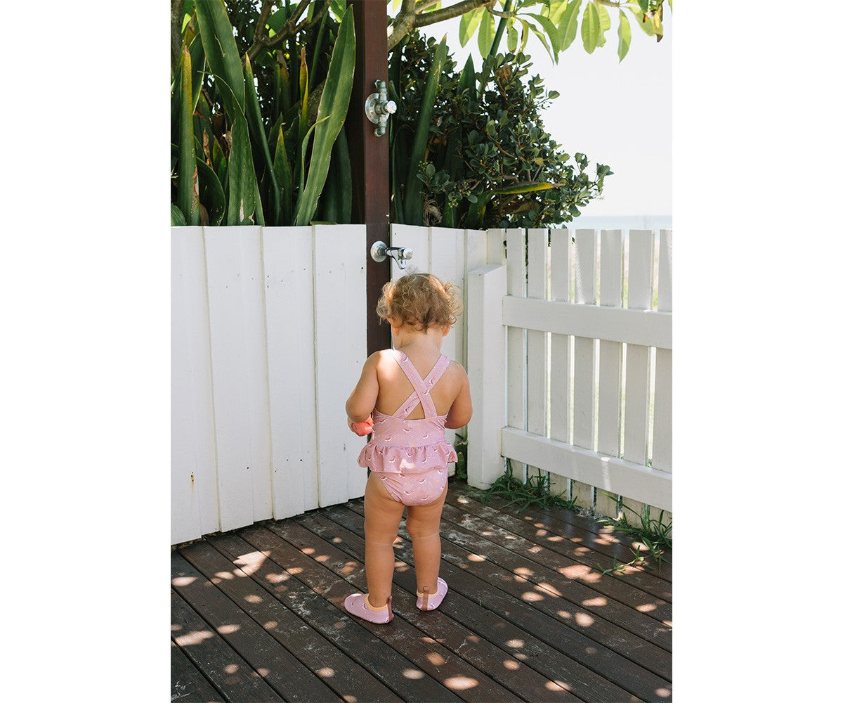 Bañador Monnëka Cruzado con Volantes Whale Pink