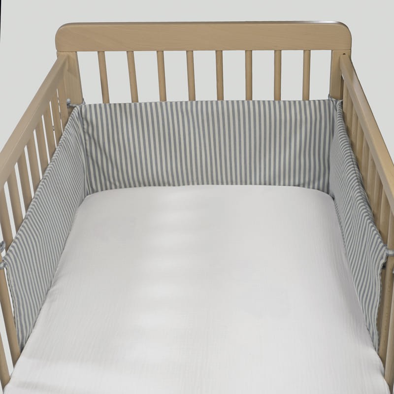 Protector cuna Walking Mum 120x60 cm Praliné Vichy/Rayas