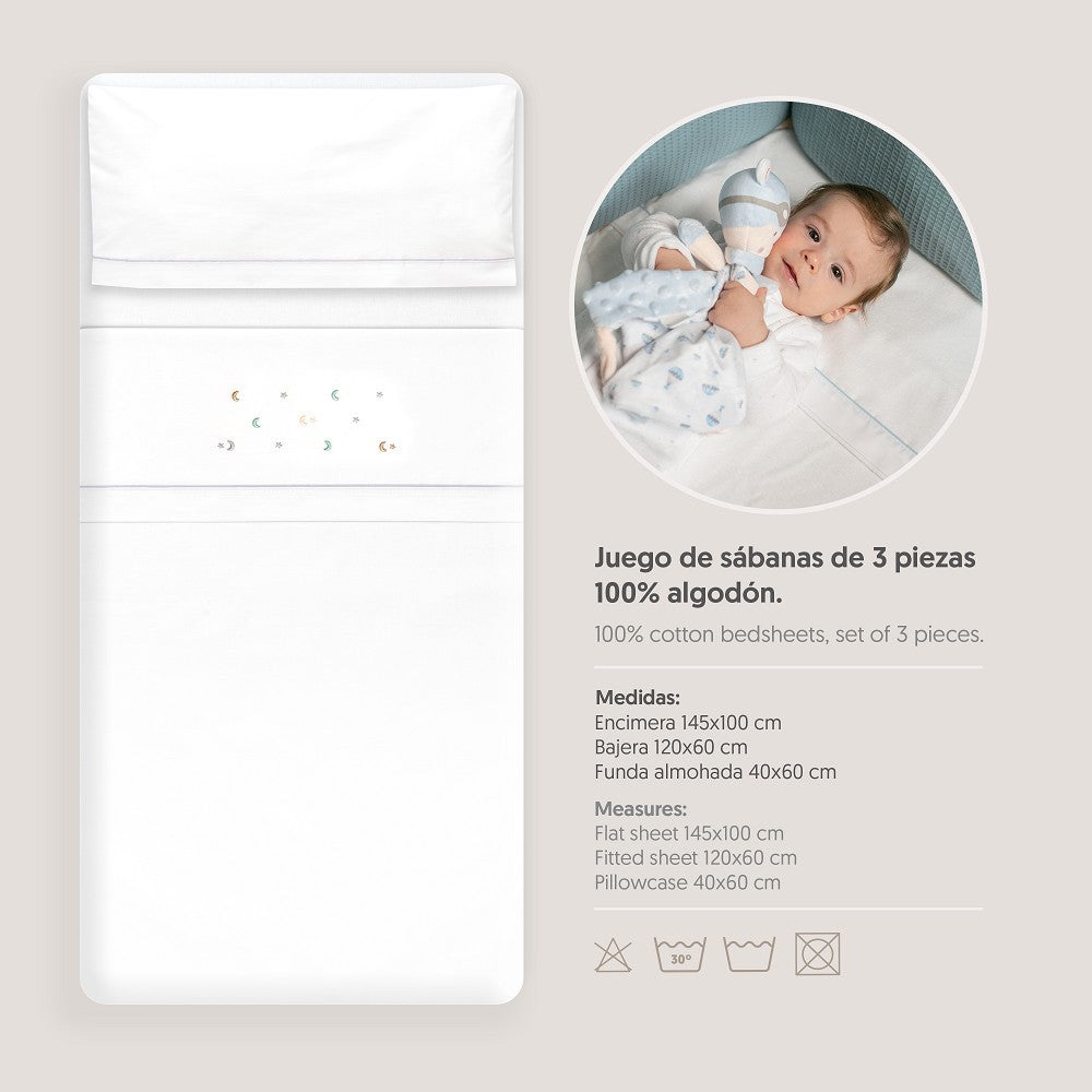 Triptico Cuna Estrella multicolor Luna+ Broche Interbaby