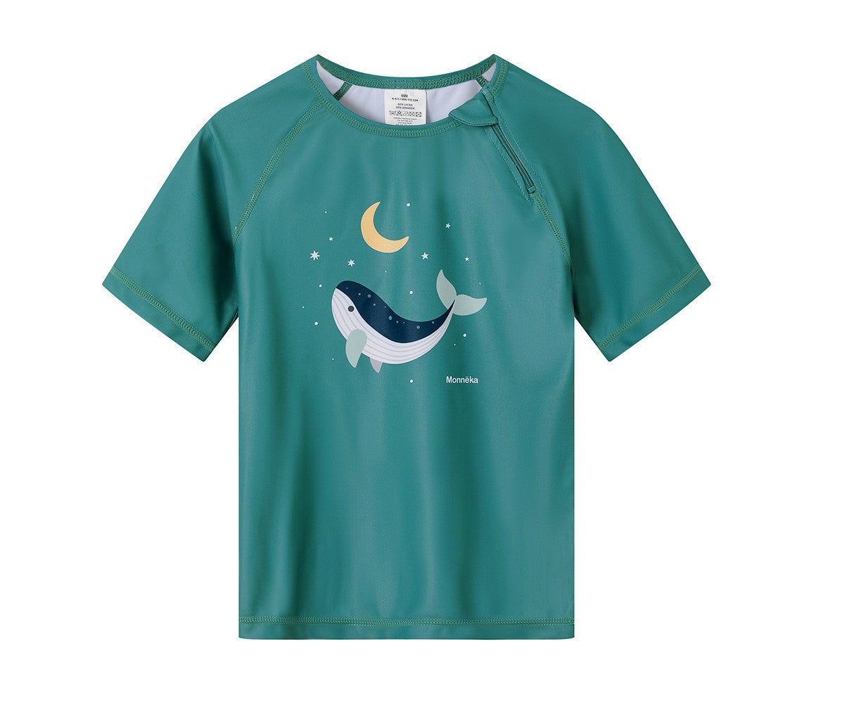 Camiseta Protección Solar Monnëka Whale Teal
