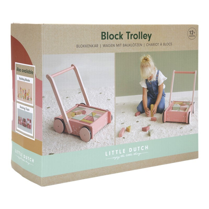 Caminador con bloques Little Dutch Flowers Rosa