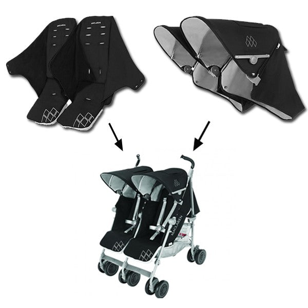 Capota y Vestidura doble MACLAREN TWIN TECHNO color BLACK