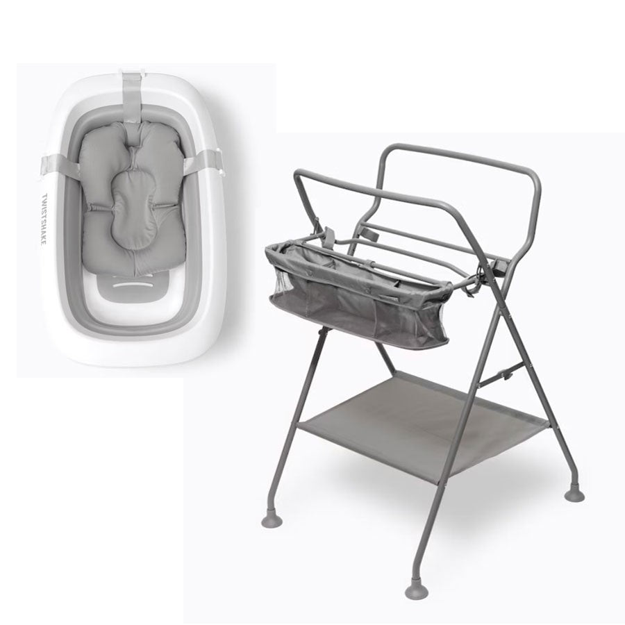 Bañera Twistshake con soporte cojín reductor y set higiene