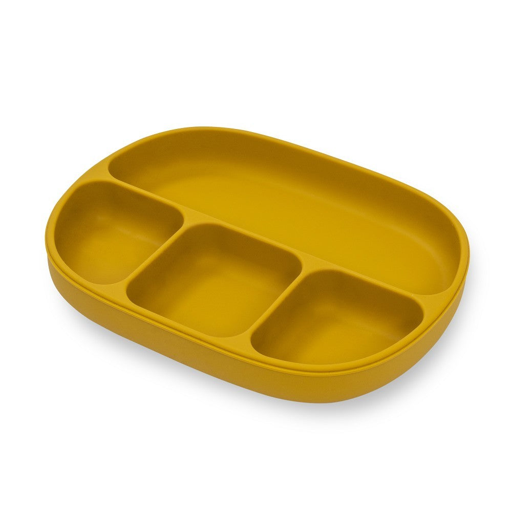 Plato compartimentado de silicona Interbaby con tapa y ventosa