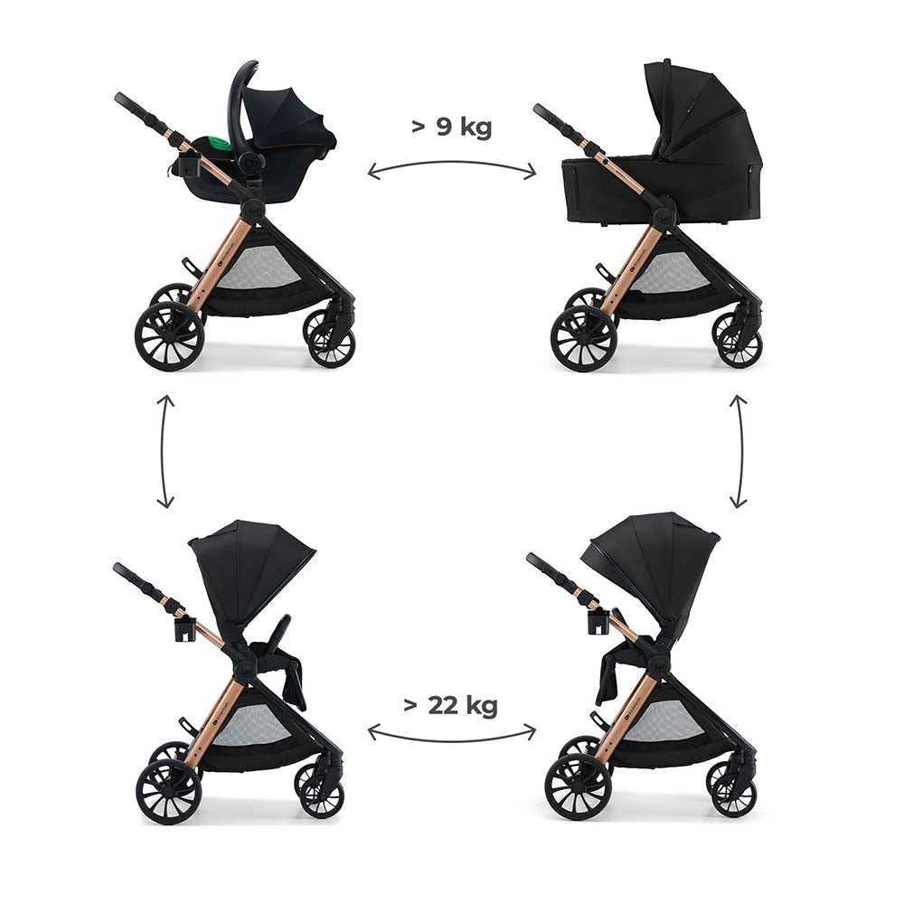 Silla paseo 3 en 1 Kinderkraft Vesto 2 Negro