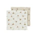 Muselina Lav. Mediana Meyco Gingko Off White Sand Pack 2
