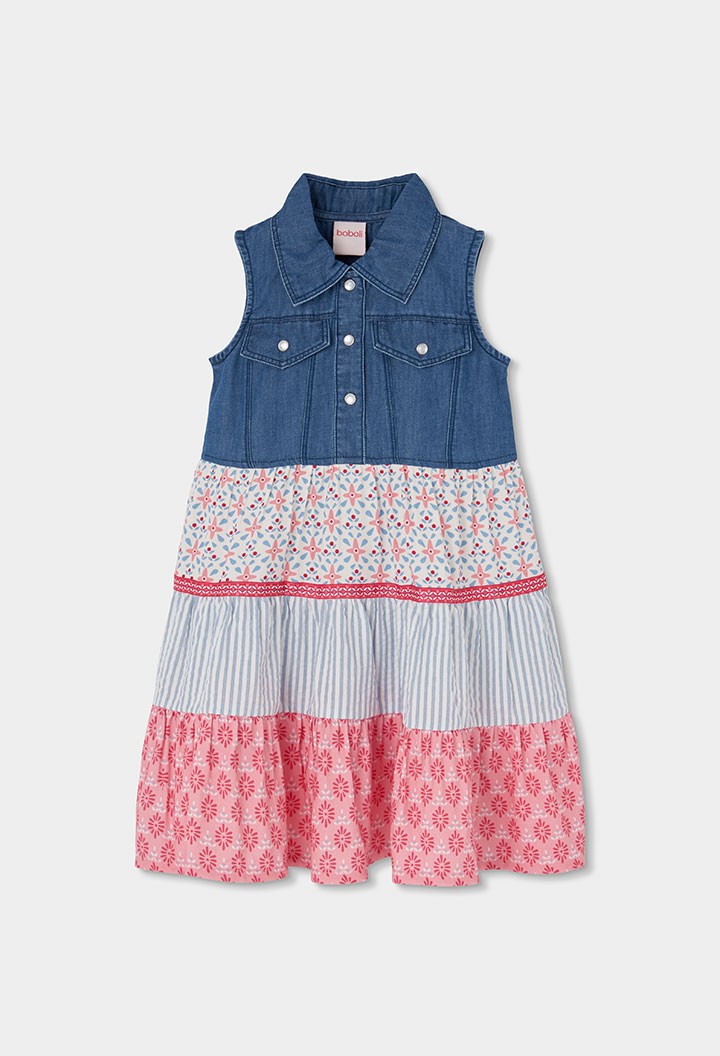 Vestido Boboli denim combinado