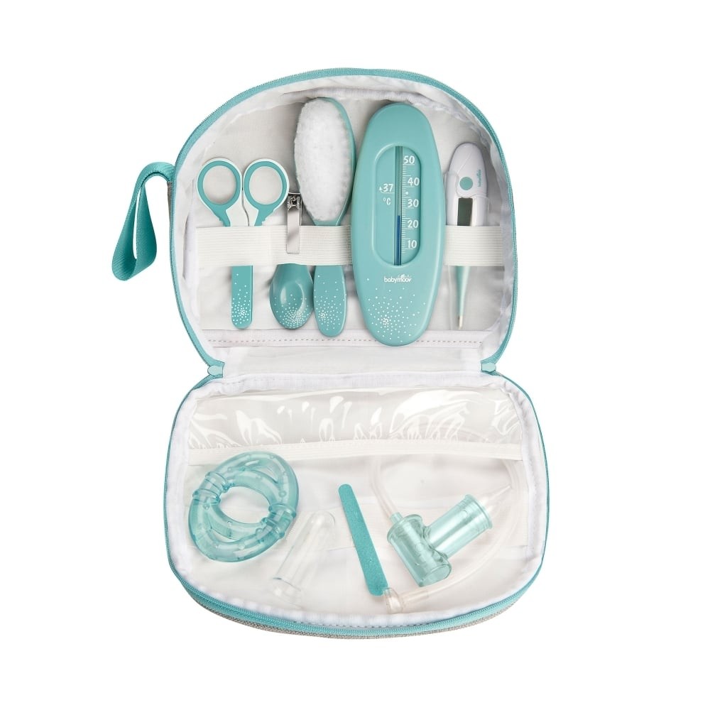Neceser de higiene Babymoov 9 acc. para cuidado del bebe Aqua