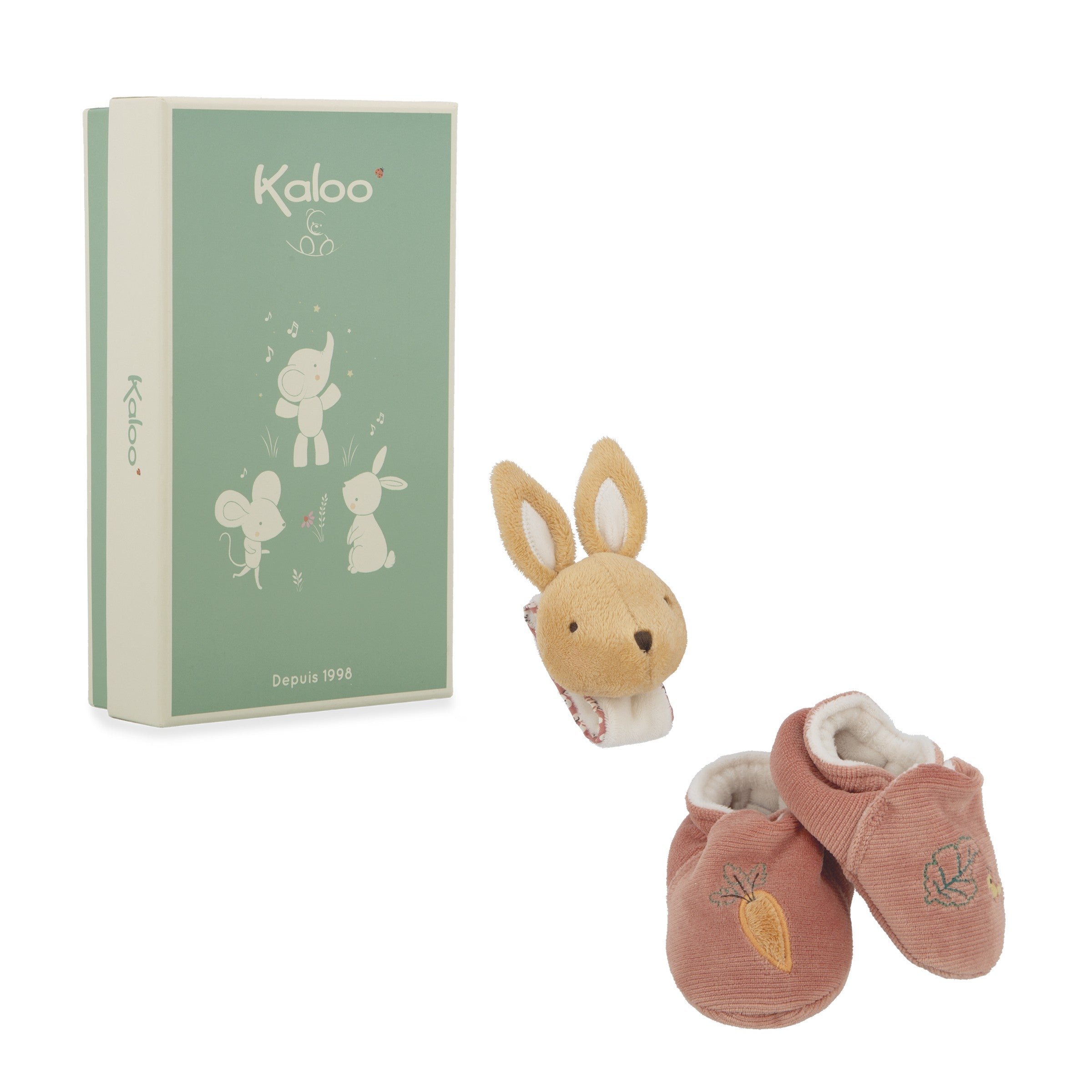 Pulsera y patucos Kaloo con sonido Conejo