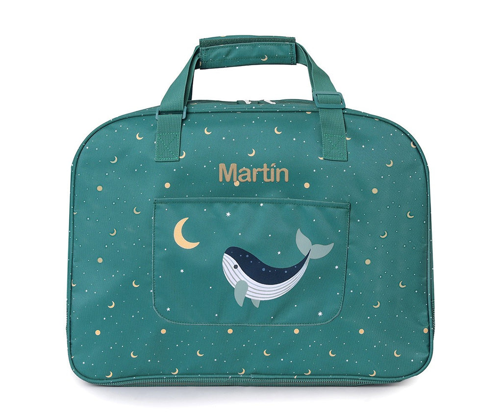 Bolso de Playa con Rejilla Personalizable Monnëka Whale Teal