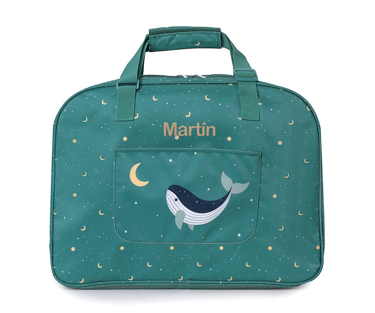 Bolso de Playa con Rejilla Personalizable Monnëka Whale Teal