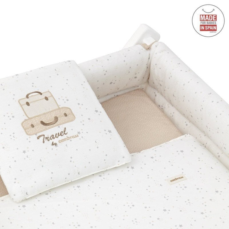 Minicuna Tijera Madera Cambrass Sky Beige/Blanco