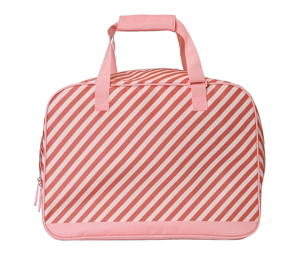 Bolso de Playa con Rejilla Personalizable Monnëka Stripes Bloom & Blush