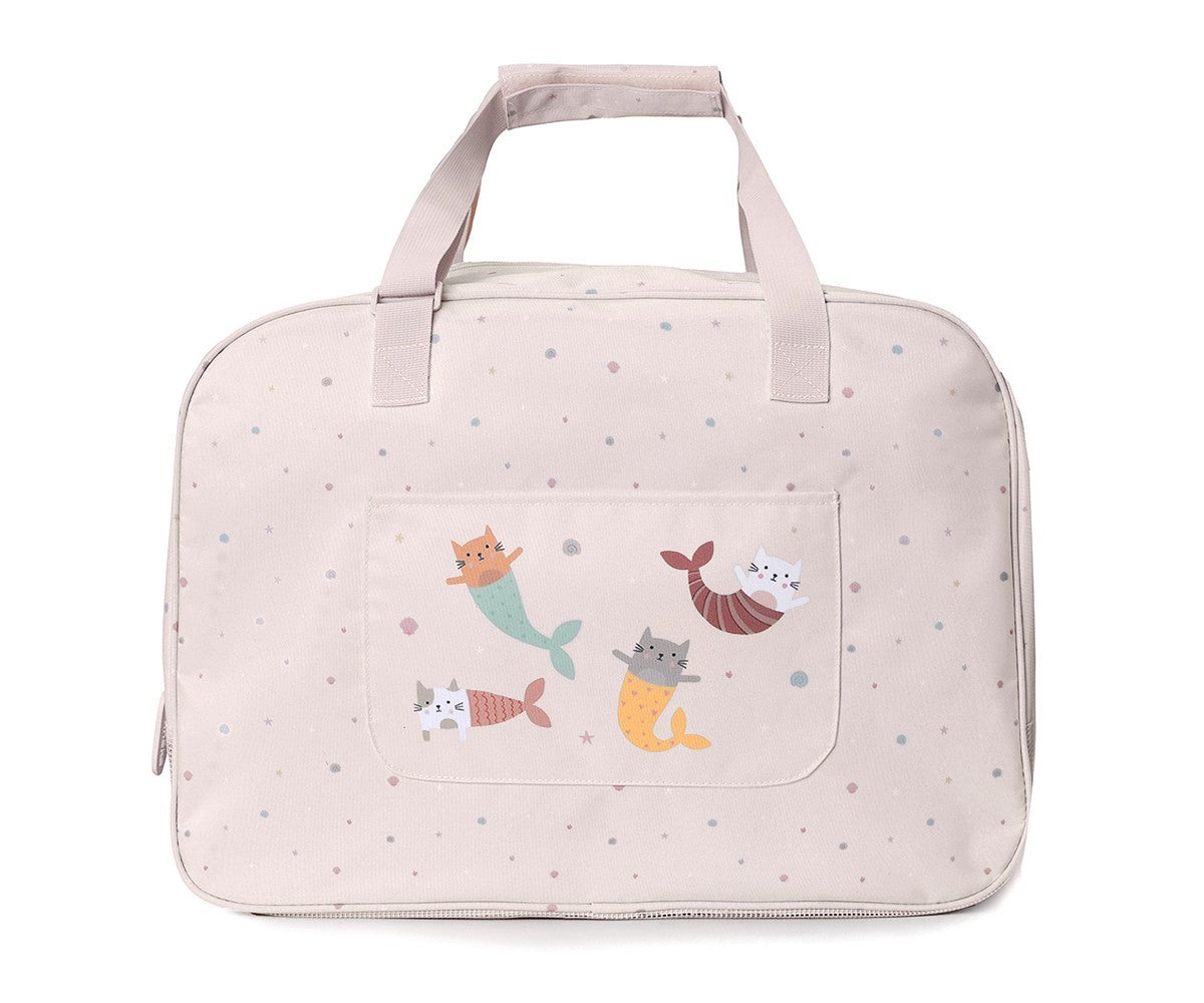 Bolso de Playa con Rejilla Personalizable Monnëka Mermaid Cats