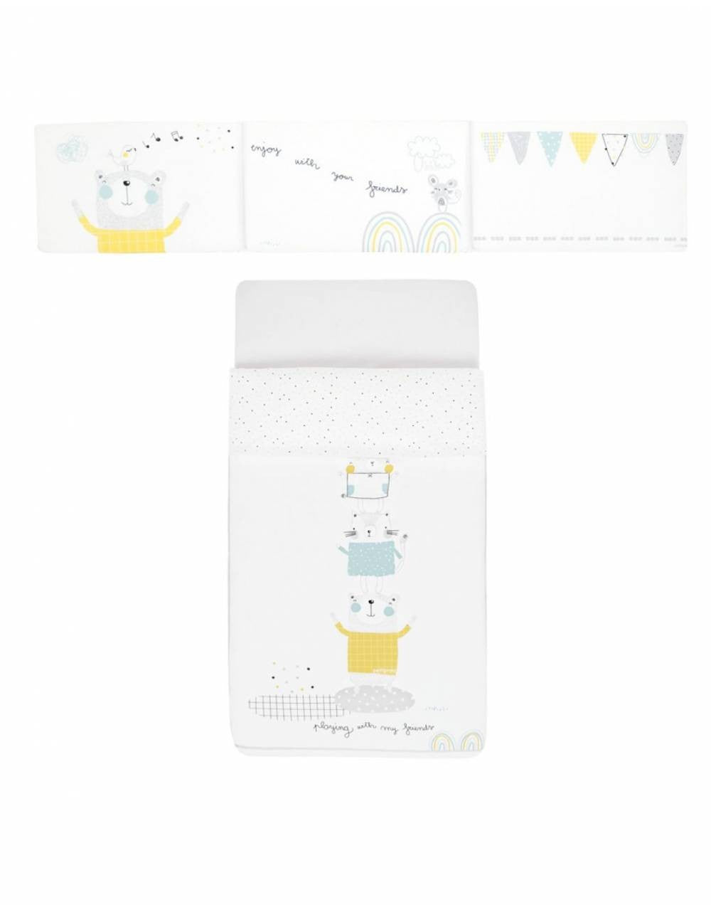 Colcha y Protector de cuna-cama Petit Praia Party 140 x 70