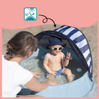 Tienda de juego Anti-UV Babymoov Alta Protección FPS 50+ y Piscina AQUANI marinera