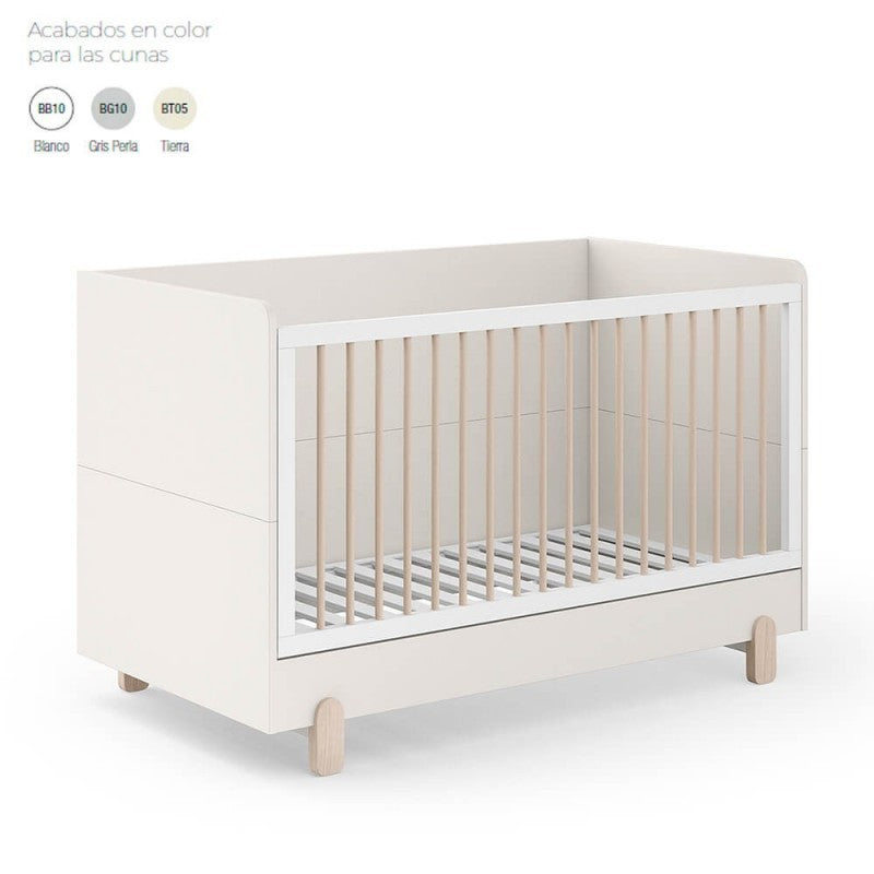 Cuna Evolutiva Ros Mini ELEMENTAL 140x70 con barandilla abatible