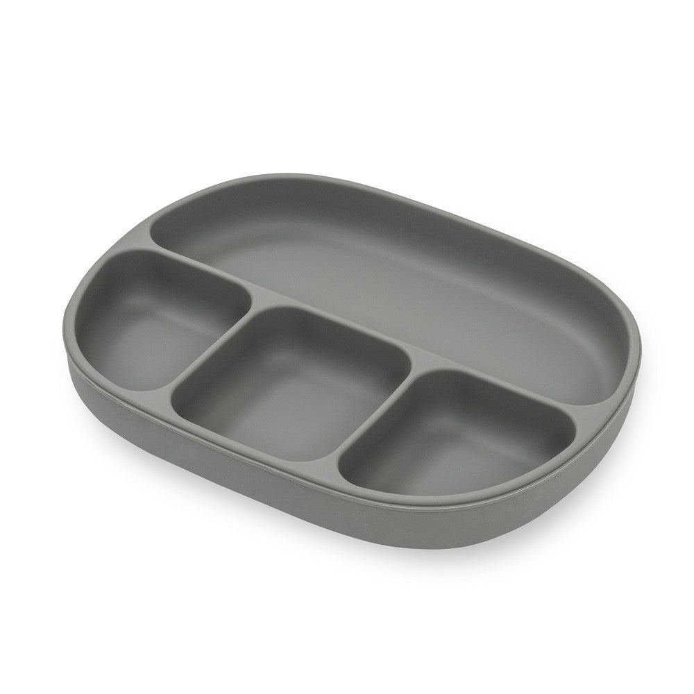 Plato compartimentado de silicona Interbaby con tapa y ventosa