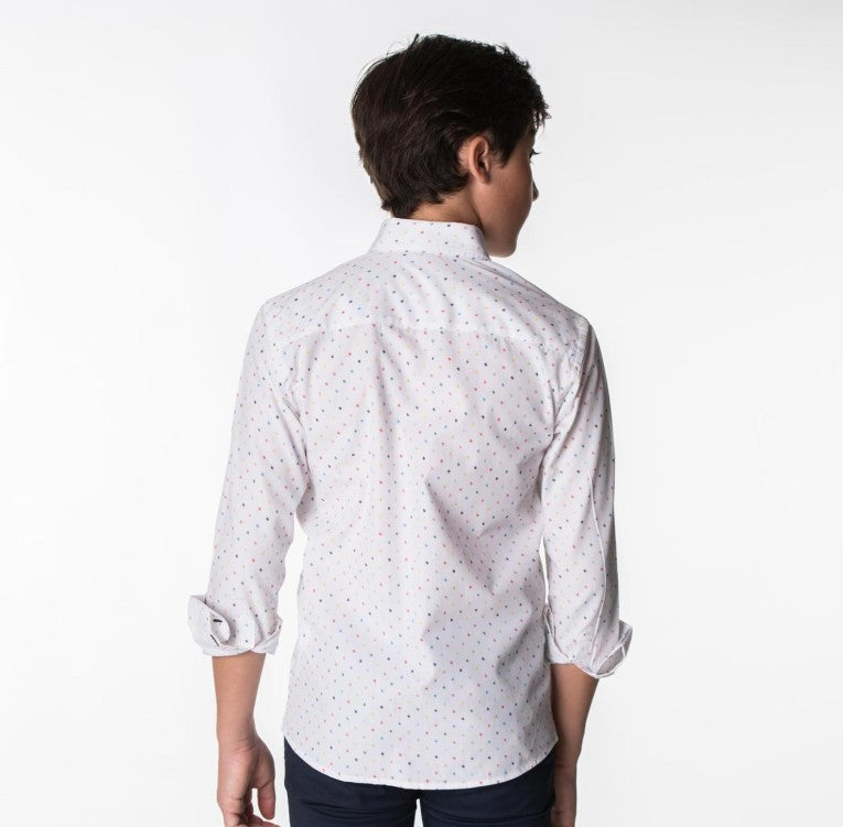 Camisa Spagnolo 4644 boton popelín estampado