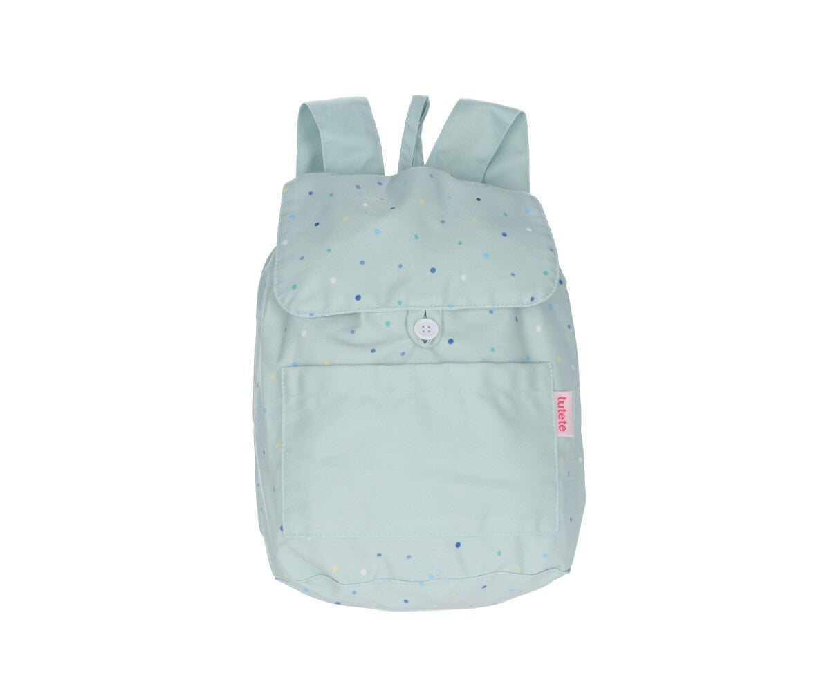 Mochila Tutete Pequeña Tela Dots Sage Personalizable